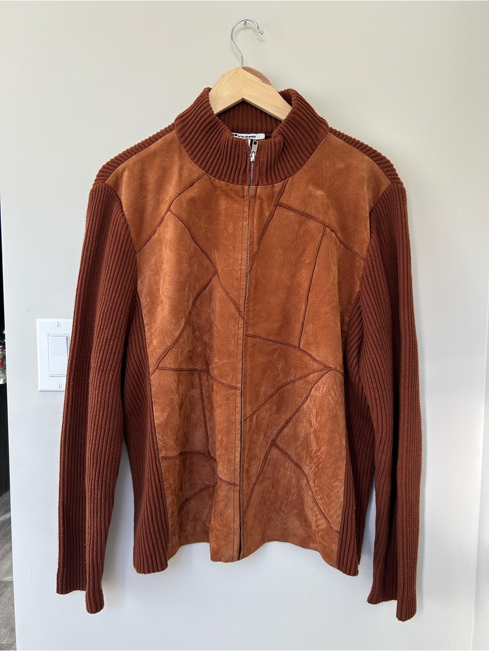 Vintage Nygard collection leather knit jacket